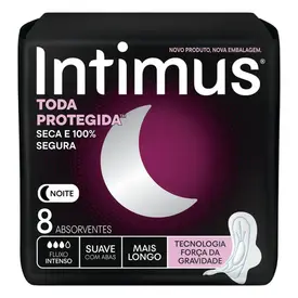 Absorvente Intimus Noturno Toda Protegida Suave com Abas 8 Unidades