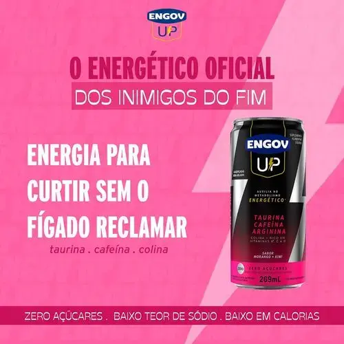 Energético Engov Up - Sabor Morango e Kiwi - Lata 269ml