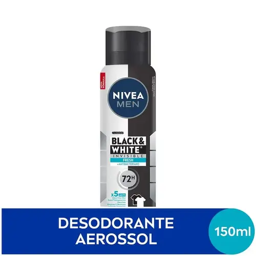 Desodorante Nivea Men Invisible Black & White Aerosol Masculino 150ml