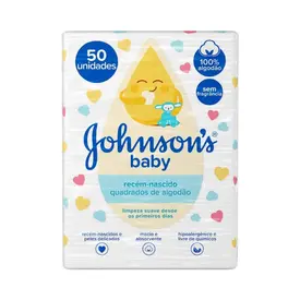 Algodão Quadrado Johnson's Baby 50 Unidades