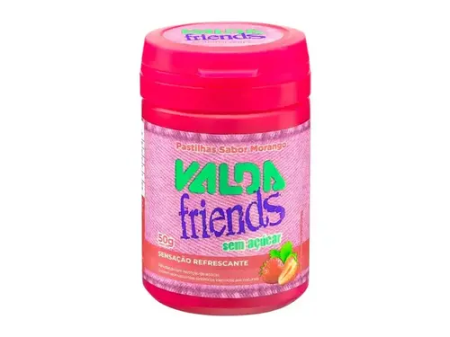Pastilha Valda Friends - Sabor Morango - Sem Açúcar 50g
