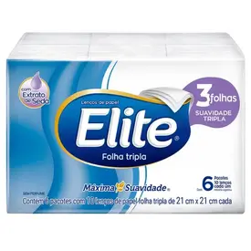 Lenços de Papel de Bolso Softy's Elite Folha Tripa 1 Unidade com 10 Lenços