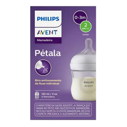 Mamadeira Philips Avent Pétala 0-3 Mêses 125ml 1 Unidade