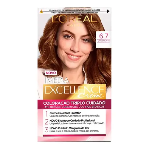 Tintura de Cabelo Imédia Excellence Creme 6.7 Chocolate L'Oréal Paris 1 Unidade