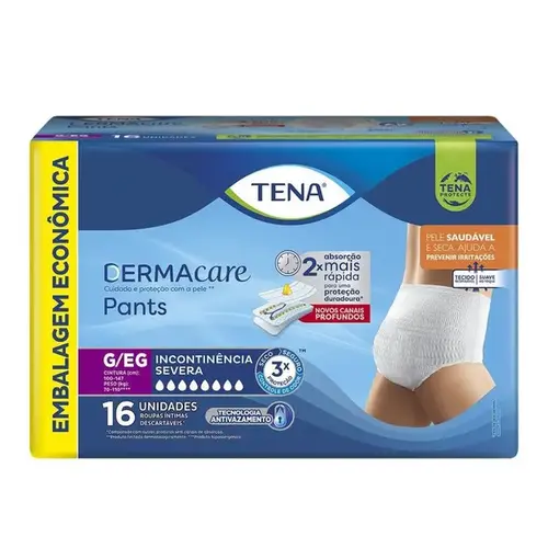 Roupa Íntima Descartável Tena Pants Dermacare G/EG 16 Unidades