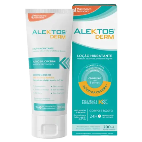 Loção Corporal e Facial Hidratante Alektos Derm Sem perfume 200ml