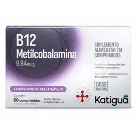 Vitamina B12 Metilcobalamina 9,94mcg Katiguá 60 Comprimidos Mastigáveis