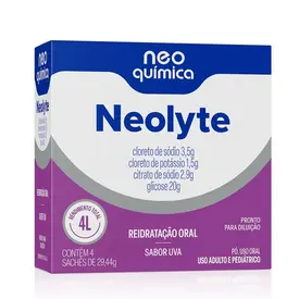 Reidratação Oral Neolyte Sabor Uva 4 Sachês de 29,44g