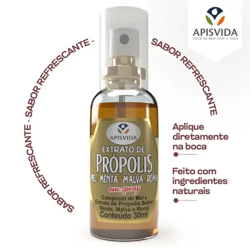 Spray Própolis Apis Vida - Sabor Menta e Romã - 30ml