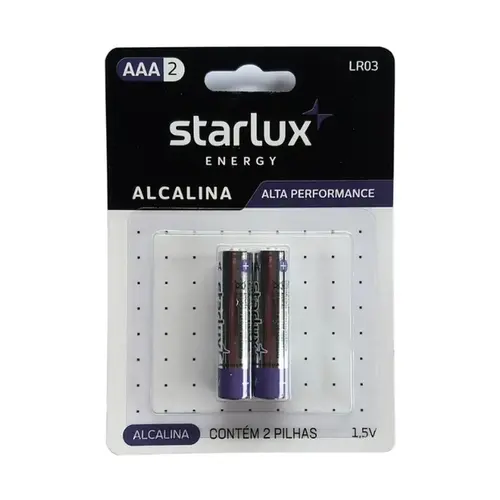 Pilha Starlux Energy AAA2 Palito - 2 Unidades