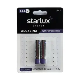 Pilha Starlux Energy AAA2 Palito - 2 Unidades