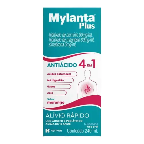 Mylanta Plus - Sabor Morango - 240ml