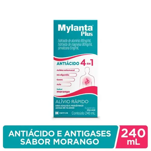 Mylanta Plus - Sabor Morango - 240ml