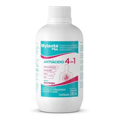 Mylanta Plus - Sabor Morango - 240ml