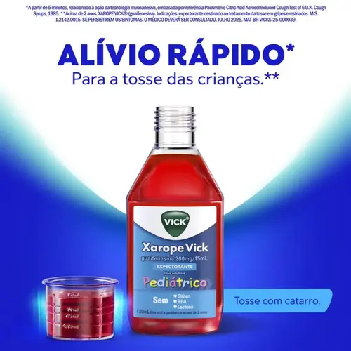 Xarope Vick Expectorante Pediátrico 120ml
