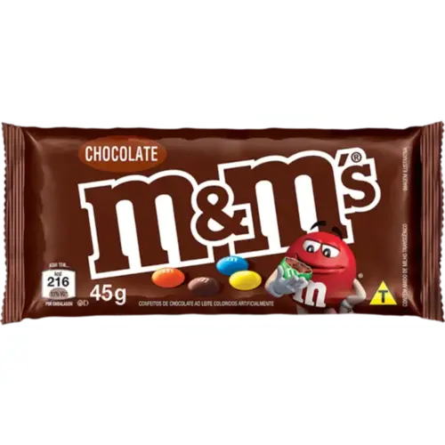 Confeito de Chocolate M&M's Ao Leite 45g