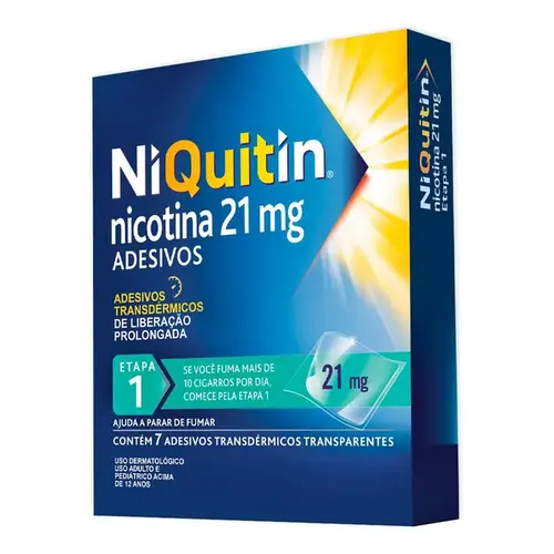 NiQuitin Adesivo 21mg 7 Adesivos Transdérmicos - Etapa 1