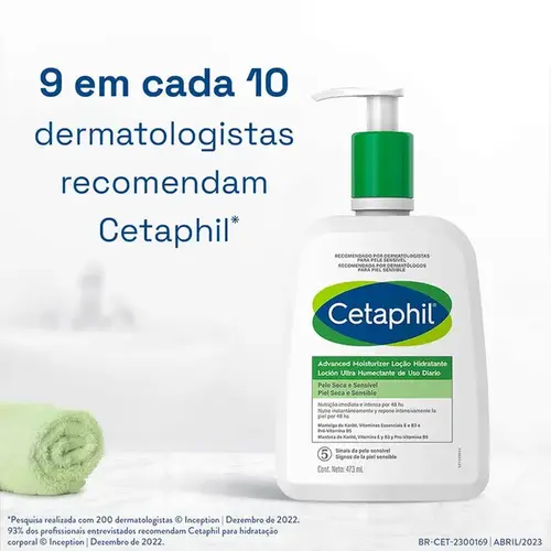 Loção Hidratante Corporal Cetaphil Advanced Moisturize Pele Seca e Sensível 473ml