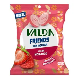 Pastilha Valda Friends - Sabor Morango - Sem Açúcar 25g