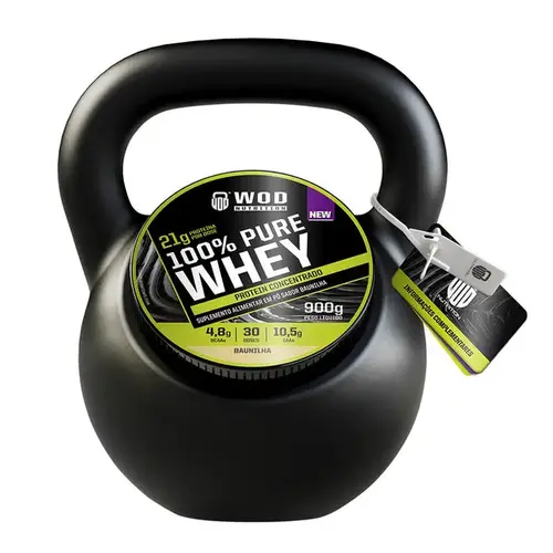 Whey Protein Concentrado 100% Puro Baunilha 900g Embalagem Kettlebell Wod Nutrition - Rende 30 Doses