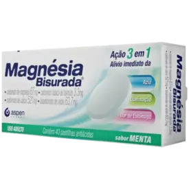 Magnésia Bisurada Sabor Menta 40 pastilhas