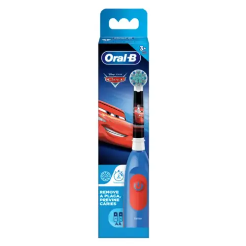 Escova de Dente Elétrica Infantil Oral B Disney Pixar Carros 1 Unidade + 2 Pilhas AA