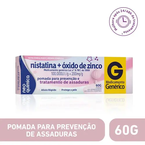 Pomada para Assadura Neo Química Nistatina + Óxido de Zinco 60g