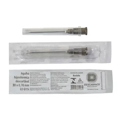 Agulha Descarpack 30 x 0,70mm (22G x 1/4) Estéril
