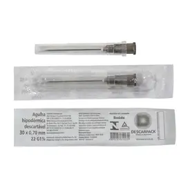 Agulha Descarpack 30 x 0,70mm (22G x 1/4) Estéril