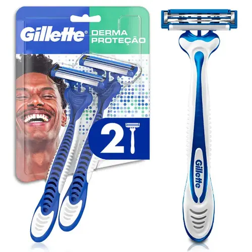 Aparelho de Barbear Gillette Derma Proteção Descartável 2 Unidades