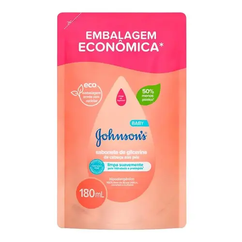 Refil Sabonete Líquido Infantil Johnson's Baby Cabeça aos Pés 180ml