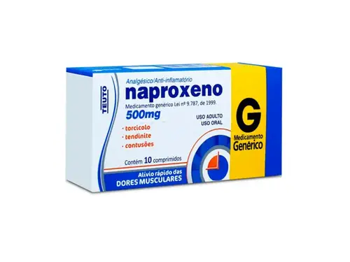 Naproxeno 500mg 10 Comprimidos - Teuto - Genérico