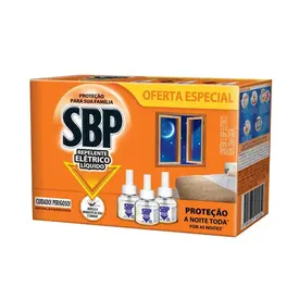 Repelente Elétrico Líquido SBP 45 Noites 3 Refis de 35ml cada