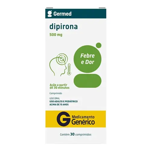 Dipirona Sódica 500mg Genérico Germed 30 Comprimidos