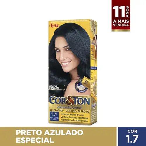 Tinta de Cabelo Niely Cor&Ton 1.7 Preto Azulado Especial