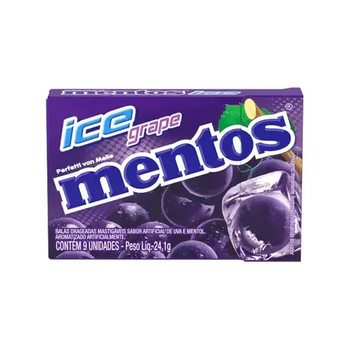 Bala Mentos Slim Box Ice Uva 24,1g