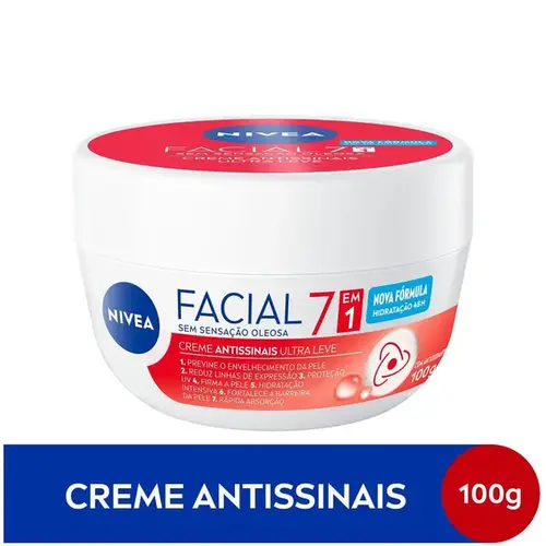 Creme Facial Antissinais Nivea Ultraleve 7 em 1 100g
