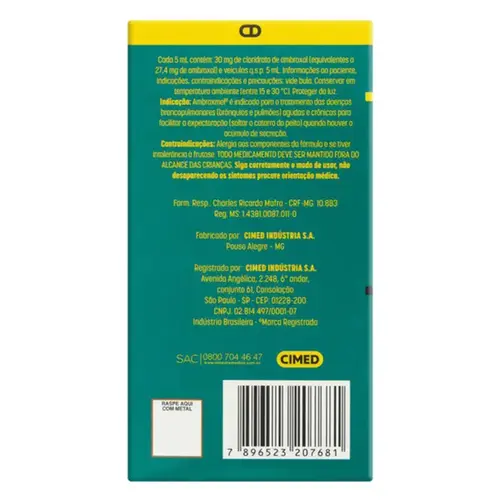 Xarope Expectorante Ambroxmel 6mg/ml - Xarope Sabor Mel e Eucalipto com 120ml