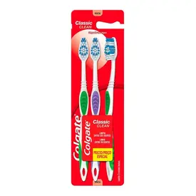 Escova de Dente Colgate Classic Clean 3 Unidades