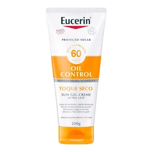 Protetor Solar Corporal Eucerin FPS 60 Sun Oil Control Toque Seco 200ml Loção