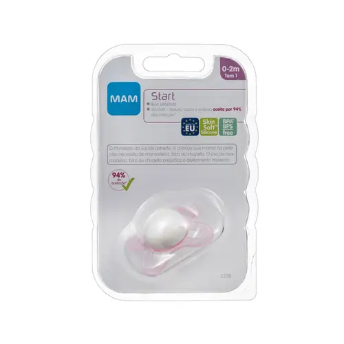 Chupeta MAM Start Skinsoft Rosa RN Nº1 0-2 Meses - 1 Unidade