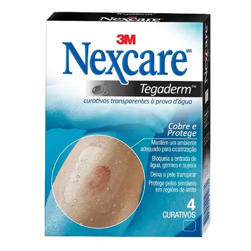 Curativo Nexcare 3M Tegaderm Sem Pad Transparente 4 Unidades