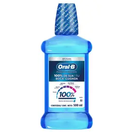 Enxaguante Bucal Oral B 100% de Sua Boca Sem Álcool 500ml