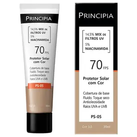 Protetor Solar Facial Principia PS-05 FPS 70 Toque Seco Cor 3.0 30ml