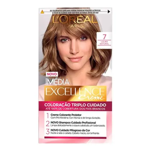 Tintura de Cabelo Imédia Excellence Creme 7 Louro Natural L'Oréal Paris 1 Unidade