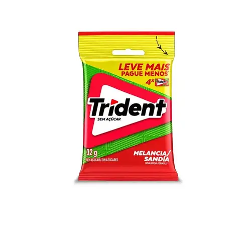 Chiclete Trident Sabor Duradouro Melancia 32g - 4 Unidade
