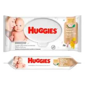 Lenço Umedecido Huggies Puro e Natural 48 Unidades