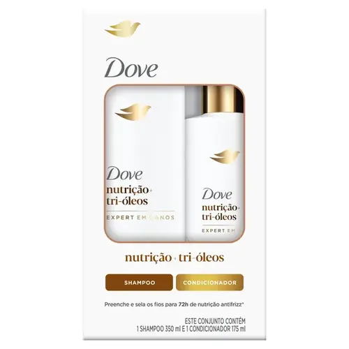 Kit Dove Nutrição + Tri-óleos Shampoo 350ml + Condicionador 175ml