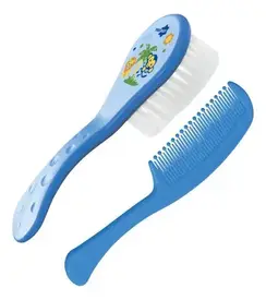 Escova e Pente para Bebê Azul Neopan