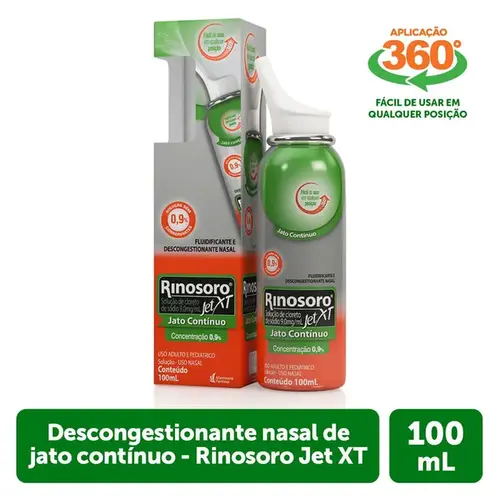 Rinosoro Jet XT 9mg/ml - Spray Nasal com 100ml